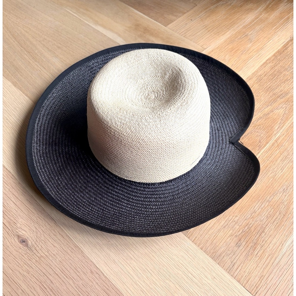 Montecristi  Genuine Panama Hat Two Toned Handmade Toquilla Straw